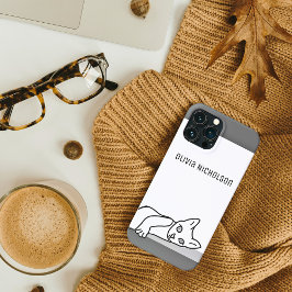 Personalisierte Linie Zeichnend Kitty Cat Case-Mate iPhone Hülle