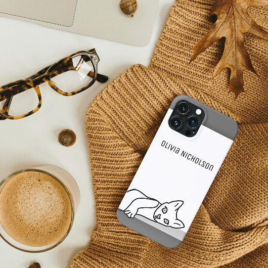 Personalisierte Linie Zeichnend Kitty Cat Case-Mate iPhone Hülle
