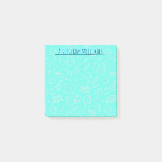 Personalisierte Linie Zeichnend Schulmaterial Must Post-it Klebezettel (Vorderseite)