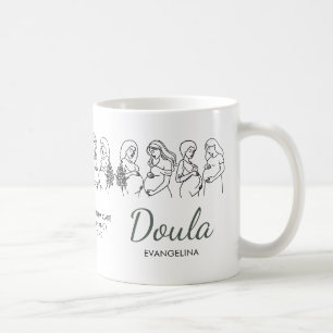 Personalisierte Linienkunst Hebamme Doula Kaffeetasse