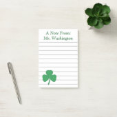 Personalisierte linierte Shamrock-Post-it-Notes Post-it Klebezettel (Büro)