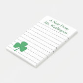 Personalisierte linierte Shamrock-Post-it-Notes Post-it Klebezettel (angewinkelt)