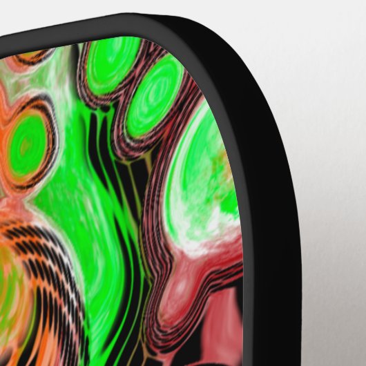 Personalisierte Linke Green Black Abstrakt Fluid A Pickleball Schläger (Linke Seite)