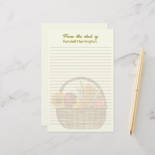 Personalisierte Linse für pflanzliche Körbe Briefpapier (Vorderseite/Rückseite Beispiel)