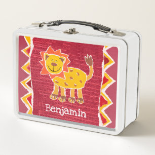 Personalisierte Lion Collage Print Lunch Box