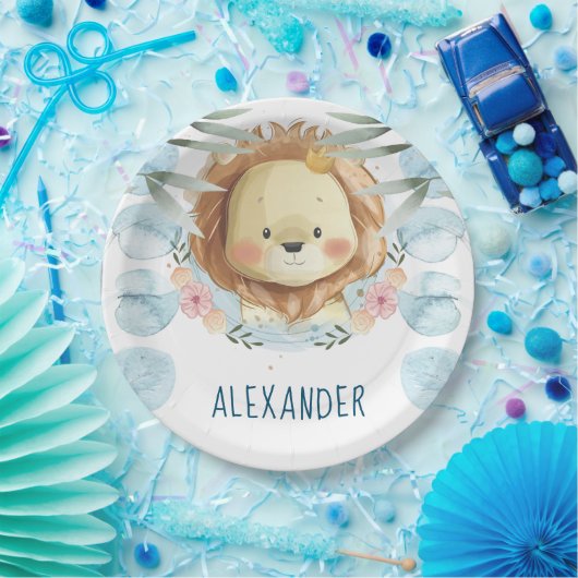Personalisierte Lion Illustration Pappteller (Party)