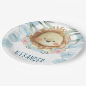 Personalisierte Lion Illustration Pappteller (Schrägansicht)
