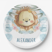 Personalisierte Lion Illustration Pappteller (Vorderseite)