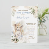 Personalisierte Lion Prince Baby Dusche Einladung (Stehend Vorderseite)