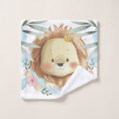 Personalisierte Lion Wasserfarbe Badhandtuch Set (Waschlappen)