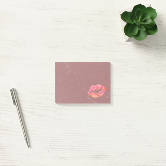 Personalisierte Lippen auf Marmor Post-it Klebezettel (Büro)