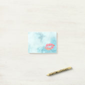 Personalisierte Lippen auf Marmor Post-it Klebezettel (Auf Schreibtisch)