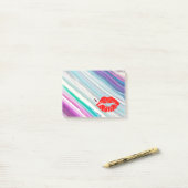 Personalisierte Lippen auf Marmor Post-it Klebezettel (Auf Schreibtisch)