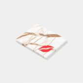 Personalisierte Lippen auf Marmor Post-it Klebezettel (angewinkelt)