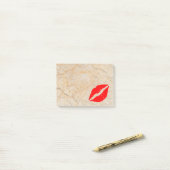 Personalisierte Lippen auf Marmor Post-it Klebezettel (Auf Schreibtisch)