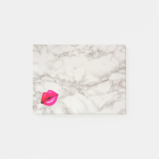 Personalisierte Lippen auf Marmor Post-it Klebezettel (Vorderseite)