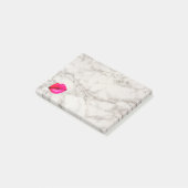 Personalisierte Lippen auf Marmor Post-it Klebezettel (angewinkelt)