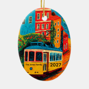 Personalisierte Lissabon Portugal Reise Keramik Ornament