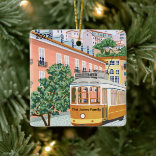 Personalisierte Lissabon Portugal Reise Keramikornament