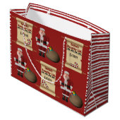 Personalisierte Liste des Weihnachtsmanns oder Niz Große Geschenktüte (Rückseite Schrägansicht)