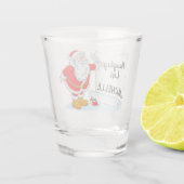 Personalisierte Liste des Weihnachtsmanns Schnapsglas (Rückseite)