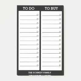 Personalisierte Liste - zu tun, zu kaufen - schwar Post-it Klebezettel