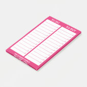 Personalisierte Liste zum zu tun, - heißes Rosa Post-it Klebezettel (angewinkelt)