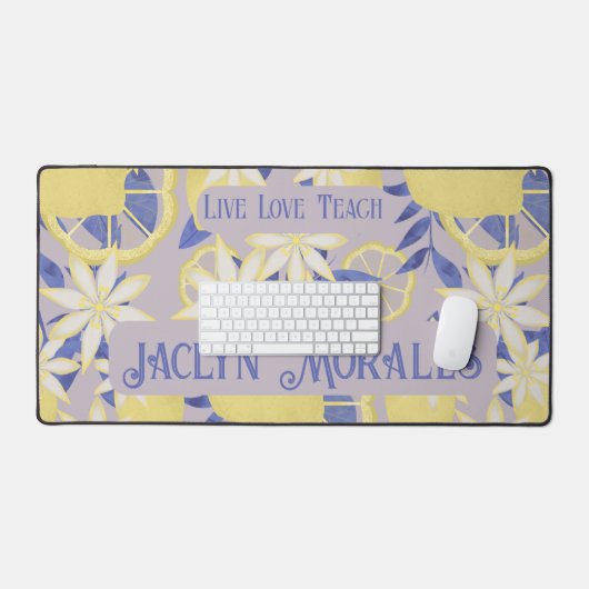 Personalisierte Live-Liebe Teach Wasserfarben Lemo Schreibtischunterlage (Tastatur & Maus)
