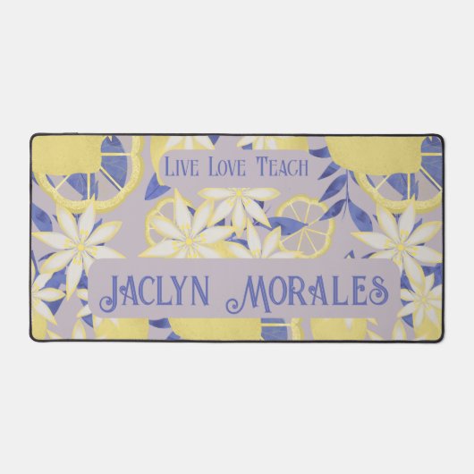 Personalisierte Live-Liebe Teach Wasserfarben Lemo Schreibtischunterlage (Vorderseite)