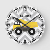 Personalisierte LKW-Schubkarren Runde Wanduhr (Vorderseite)