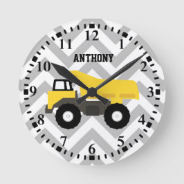 Personalisierte LKW-Schubkarren Runde Wanduhr