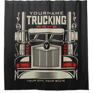 Personalisierte LKWing 18 Rad BIG RIG LKW Duschvorhang