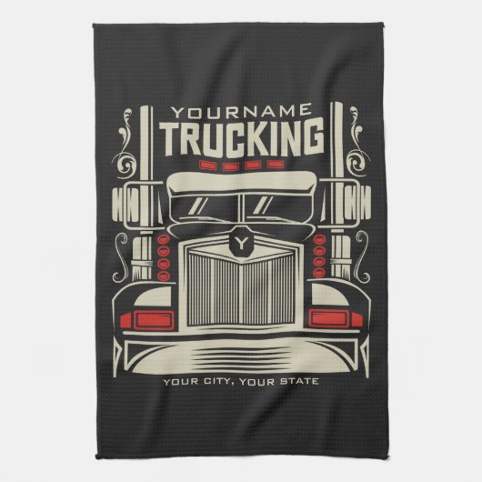 Personalisierte LKWing 18 Rad BIG RIG LKW Geschirrtuch (Vertikal)