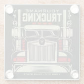 Personalisierte LKWing 18 Rad BIG RIG LKW Glasuntersetzer (Rückseite)