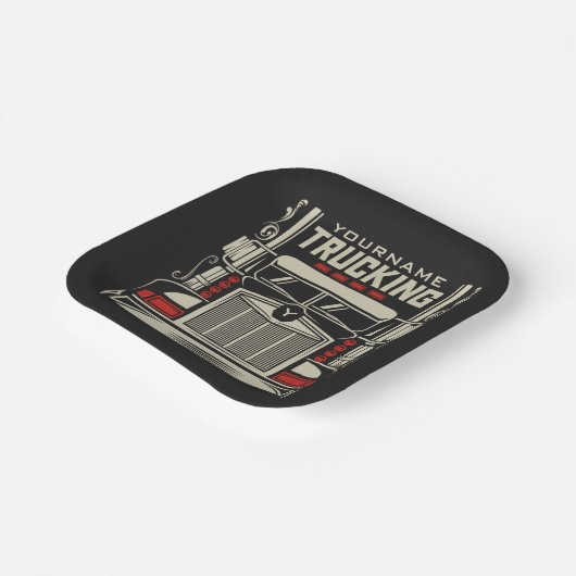 Personalisierte LKWing 18 Rad BIG RIG LKW Pappteller (Gewinkelt)