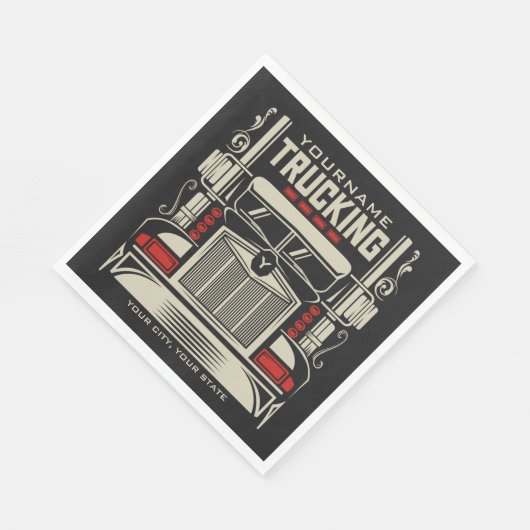 Personalisierte LKWing 18 Rad BIG RIG LKW Serviette (Ecke)