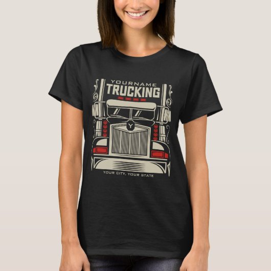 Personalisierte LKWing 18 Rad BIG RIG LKW T-Shirt (Vorderseite)