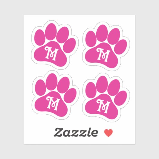 Personalisierte, lockere Buchstaben drucken, rosa  Aufkleber (Blatt)