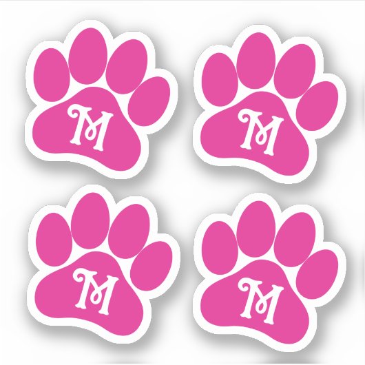 Personalisierte, lockere Buchstaben drucken, rosa Aufkleber (Vorderseite)