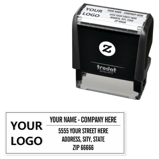 Personalisierte Logo-Adresse Selbstfarbige Briefma Permastempel (Beispiel)
