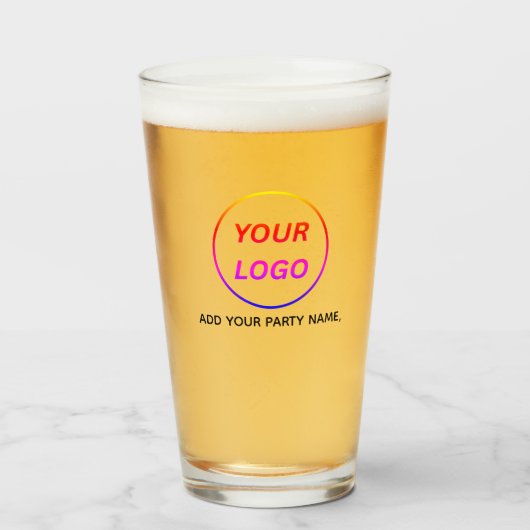 Personalisierte Logo- und Text-Biergläser Glas (Vorne (Gefüllt))