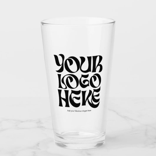 Personalisierte Logo- und Text-Biergläser Glas (Vorderseite)