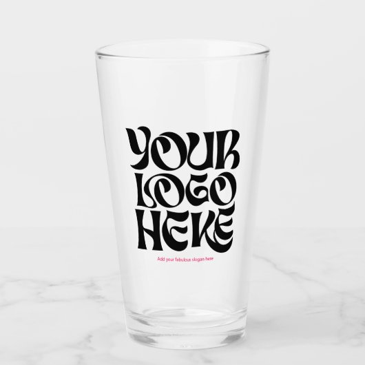 Personalisierte Logo- und Text-Biergläser Glas (Vorderseite)
