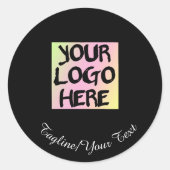 Personalisierte Logo- und Textkleber Runder Aufkleber (Vorderseite)