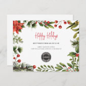 Personalisierte Logo-Weihnachtskarte Mitteilungskarte (Vorne/Hinten)