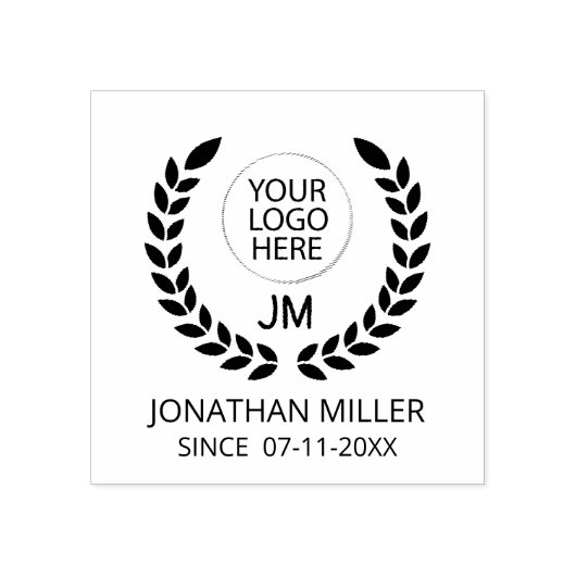 Personalisierte Logoinitialen Monogram Gummistempel (Prägung)