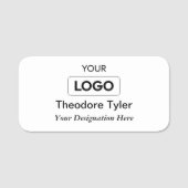 Personalisierte Logomarke: Satin Gray Gradient Namensschild (Vorderseite)