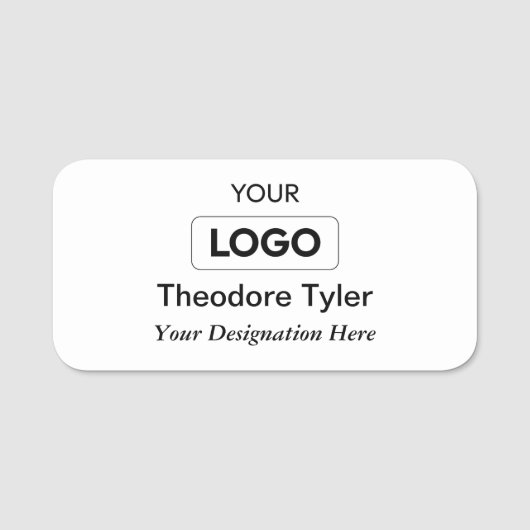 Personalisierte Logomarke: Satin Gray Gradient Namensschild (Vorderseite)