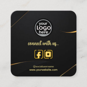 Personalisierte Logos, soziale Links und QR-Code Quadratische Visitenkarte
