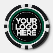 Personalisierte Logos und Coole Texte dunkelgrün Pokerchips (Vorderseite)